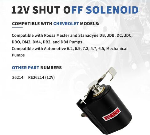 12V Shut Off Solenoid 26214 Compatible with Roosa Master 6.2 6.9 7.3 5.7 6.5, Compatible with John Deere Stanadyne DB JDB DC JDC DBO DM2 DM4 DB2 DB4 in Saudi Arabia