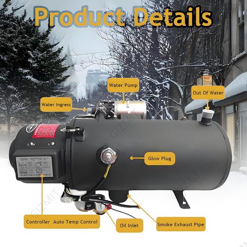 Diesel Heater, Stainless Steel Liquid Fuel Heater, Temperature Control, Hydronic Coolant Heater, Low Fuel Consumption, for Starting Vehicles in Winter 30KW24V in Saudi Arabia