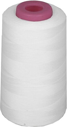 6000 Yards 100 Percent Polyester Cone Serger Thread, White in Saudi Arabia