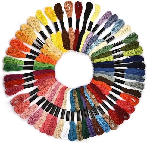 خيط تطريز 24/36/50/100 لون خيط تطريز متقاطع خيط قطني خيط سوار غزل أداة خياطة ذاتية الصنع (100 لون) in Saudi Arabia