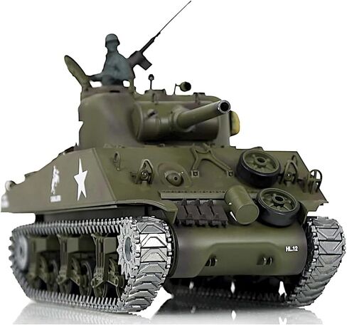 POCO DIVO Sherman M4A3 دبابة الجيش الأمريكي، نموذج عسكري 1/16 RTR RC، إصدار Heng Long 3898 MS ترقية عجلة معدنية ذات مسار ضرس معدني، قتال Airsoft Battle بالأشعة تحت الحمراء، ارتداد صوت الدخان والضوء in Kuwait