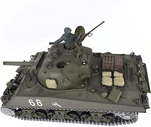 POCO DIVO Sherman M4A3 دبابة الجيش الأمريكي، نموذج عسكري 1/16 RTR RC، إصدار Heng Long 3898 MS ترقية عجلة معدنية ذات مسار ضرس معدني، قتال Airsoft Battle بالأشعة تحت الحمراء، ارتداد صوت الدخان والضوء in Kuwait