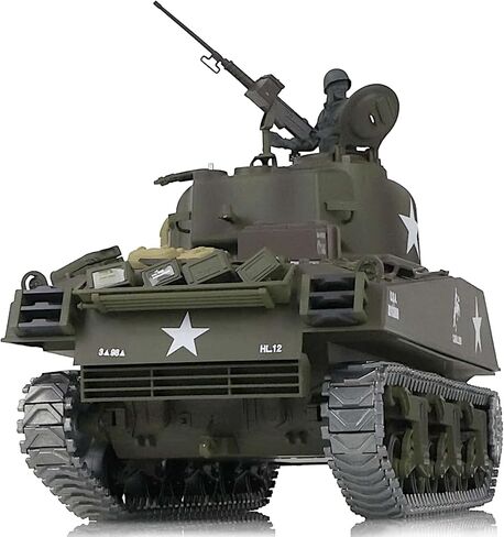 POCO DIVO Sherman M4A3 دبابة الجيش الأمريكي، نموذج عسكري 1/16 RTR RC، إصدار Heng Long 3898 MS ترقية عجلة معدنية ذات مسار ضرس معدني، قتال Airsoft Battle بالأشعة تحت الحمراء، ارتداد صوت الدخان والضوء in Kuwait