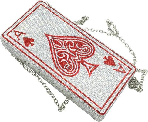 Novelty Poker Card Queen Evening Bags and Clutches for Women Crystal Clutch Bag Rhinestone Handbags Party Purse in Saudi Arabia
