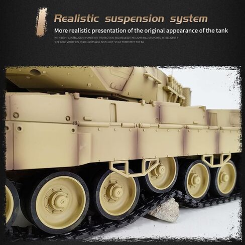 FunXylophy RC Tank for Adults, 1/16 2.4G German Leopard 2A7 Main Battle Tank with Sound and Light, Military Armored Fighting Vehicle in Saudi Arabia