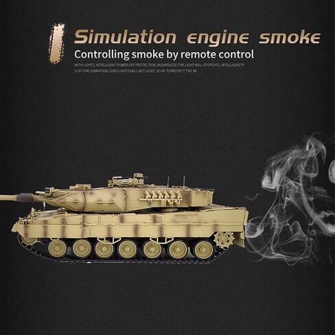 FunXylophy RC Tank for Adults, 1/16 2.4G German Leopard 2A7 Main Battle Tank with Sound and Light, Military Armored Fighting Vehicle in Saudi Arabia