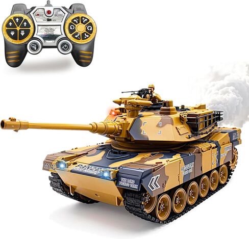 دبابة الجيش الأمريكي M1A2 Abrams، مركبة قتال مدرعة 1/18 RTR RC، طلقة قنبلة مائية Airsoft BB Battle، ارتداد ضوء صوت الدخان، جهاز تحكم بالاهتزاز 2.4 جيجا هرتز، نموذج عسكري حديث مجموعة MBT Panzer in Kuwait