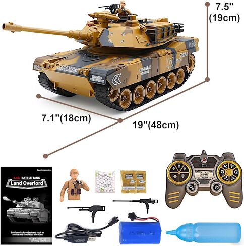 دبابة الجيش الأمريكي M1A2 Abrams، مركبة قتال مدرعة 1/18 RTR RC، طلقة قنبلة مائية Airsoft BB Battle، ارتداد ضوء صوت الدخان، جهاز تحكم بالاهتزاز 2.4 جيجا هرتز، نموذج عسكري حديث مجموعة MBT Panzer in Kuwait