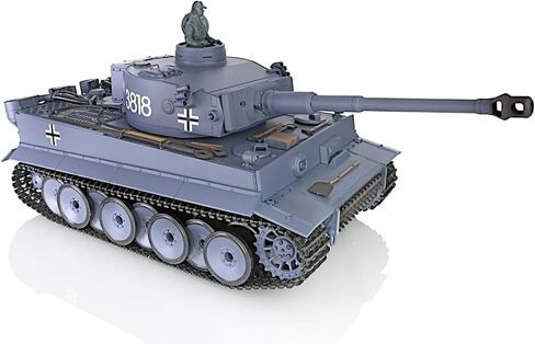 POCO DIVO German Tiger 1 WWII Tank، 1/16 War Panzer RTR RC مركبة مدرعة، Heng Long 3818 S Edition ترقية التروس الفولاذية، Airsoft BB Battle Infrared IR Combat، صوت دخان خفيف ارتداد نموذج عسكري in Kuwait