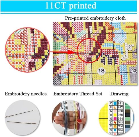 مجموعات غرز متقاطعة مختومة من الكاردينال للمبتدئين، مجموعات غرز متقاطعة على ضوء الشموع للبالغين، مجموعة أدوات يدوية سهلة الختم بنمط الصبي لهدايا ديكور المنزل مقاس 14 × 14 بوصة. in Kuwait
