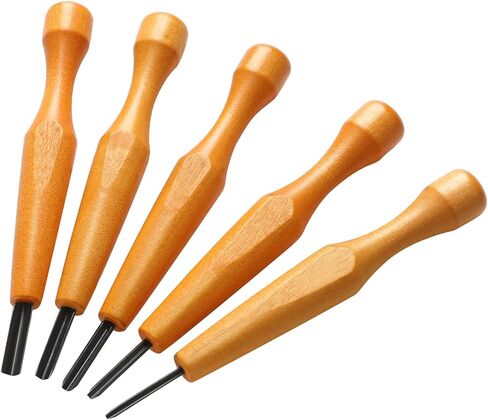 WILLBOND 5 Pcs Linocut Carving Tools Set - Triangular Linoleum & Wood Carving Knife Chisel V Shaped Tools for Linocut Printmaking & Woodcarving (1.5mm, 2mm, 3mm, 4mm, 5mm) in Saudi Arabia