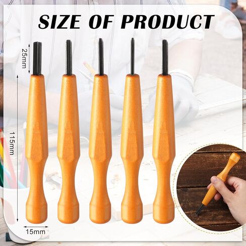 WILLBOND 5 Pcs Linocut Carving Tools Set - Triangular Linoleum & Wood Carving Knife Chisel V Shaped Tools for Linocut Printmaking & Woodcarving (1.5mm, 2mm, 3mm, 4mm, 5mm) in Saudi Arabia