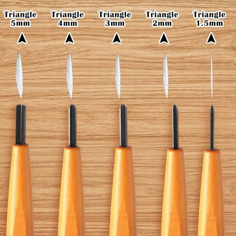 WILLBOND 5 Pcs Linocut Carving Tools Set - Triangular Linoleum & Wood Carving Knife Chisel V Shaped Tools for Linocut Printmaking & Woodcarving (1.5mm, 2mm, 3mm, 4mm, 5mm) in Saudi Arabia