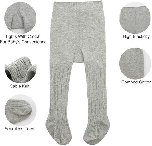 Zando Thick Girls Tights 6-12 Years Cable Knit Girls Leggings Winter Tights for Girls Toddler Tights 1/4/5 Pack in Saudi Arabia