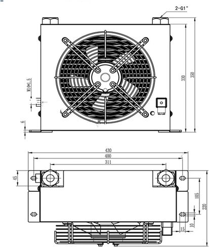 AH1012T-CA Hydraulic Air Cooler 24V/12V/220V/380V Truck-Mounted Crane Modified Fuel Tank Cooling Air-Cooled Oil Radiator Versatile Applications(380) in Saudi Arabia