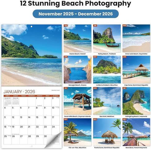 2026 Calendar, Pathways/Trail Monthly Wall Calendar 2026 Runs from Nov 2025 – Dec 2026, Hanging Wall Calendar, 11.6" x 24"Opened, Full Page Layout for Organizing, Perfect Present in Saudi Arabia