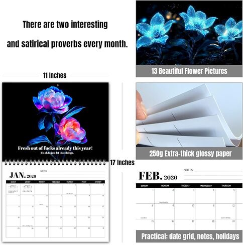 2026 Calendar for Tired Women,Fuck It Calendar 2026,Tired Women Calendar,Funny party gift Home Office Wall Calendar - Funny Monthly Calendar Gag Gift for Womens in Saudi Arabia