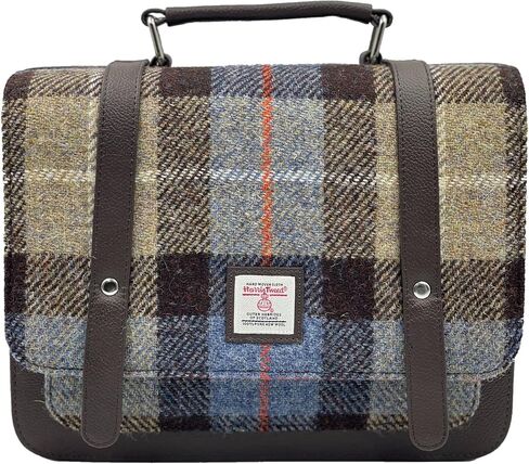 حقيبة رسول للسيدات مع حزام جسم متقاطع قابل للتعديل ، 100 ٪ Harris Tweed & Vegan Leather ، 8.6 '× 8.4' × 2.7 ' in Saudi Arabia