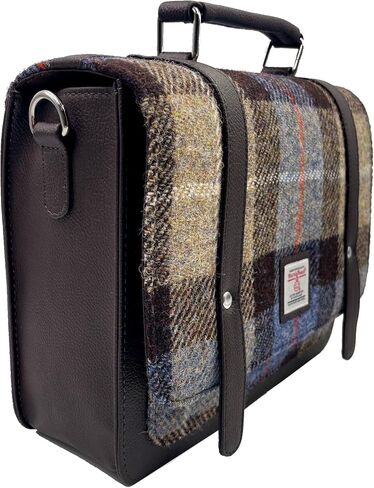 حقيبة رسول للسيدات مع حزام جسم متقاطع قابل للتعديل ، 100 ٪ Harris Tweed & Vegan Leather ، 8.6 '× 8.4' × 2.7 ' in Saudi Arabia