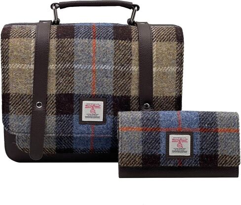 حقيبة رسول للسيدات مع حزام جسم متقاطع قابل للتعديل ، 100 ٪ Harris Tweed & Vegan Leather ، 8.6 '× 8.4' × 2.7 ' in Saudi Arabia