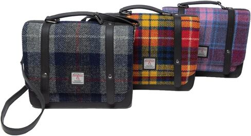 حقيبة رسول للسيدات مع حزام جسم متقاطع قابل للتعديل ، 100 ٪ Harris Tweed & Vegan Leather ، 8.6 '× 8.4' × 2.7 ' in Saudi Arabia