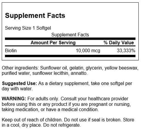 Swanson Super Strength Biotin Vitamin 10000 mcg 60 Sgels in Saudi Arabia