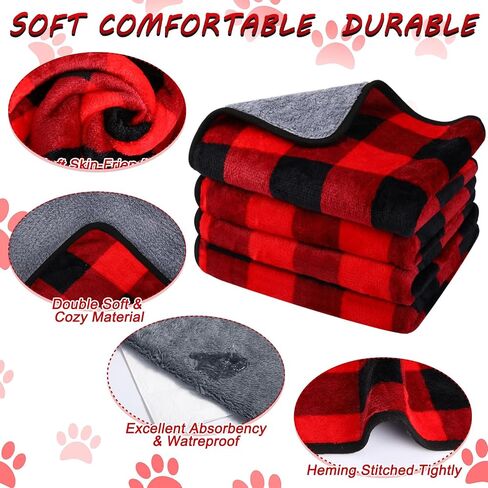 4 Pcs Waterproof Guinea Pig Blankets Washable Small Animal Fleece Bedding Absorbent Guinea Pig Cage Liners Reusable Pet Pee Pad Sleep Mat Pad Cover for Hamster Ferret (Paw Print,24 x 16 Inch) in Saudi Arabia