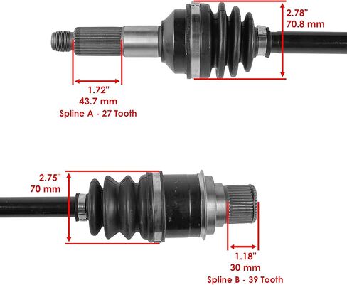 Caltric Rear Right And Left Complete Cv Joint Axles Compatible with Yamaha Big Bear 400 Yfm400Fb 4Wd Irs 2007 2008 2009 2010 2011 2012 in Saudi Arabia