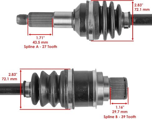 Caltric Rear Right And Left Complete Cv Joint Axles Compatible with Yamaha Big Bear 400 Yfm400Fb 4Wd Irs 2007 2008 2009 2010 2011 2012 in Saudi Arabia
