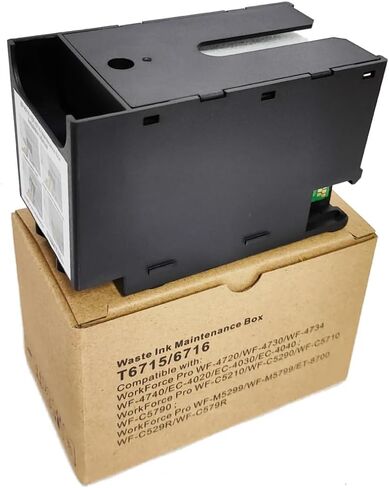 استبدال T6715 T6716 صندوق صيانة الحبر للقوى العاملة برو WF-3820 WF-4820 EC-4020 WF-4830 WF-4720 WF-4834 WF-4734 WF-4730 WF-4740 ET-8700 EC-4030 WF-M5799 WF-C5710 طابعة WF-M5299 WF-C5290 in Kuwait