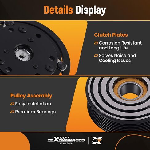 طقم قابض ضاغط التيار المتردد من maxpeedingrods لسيارة Ford E-350 Econoline 7.3L 1993-1997، لـ F-250/F-350/F-450/F-550 Super Duty 6.0L 7.3L، لـ F-250/F-350 7.3L، للرحلة 6.0L in Kuwait