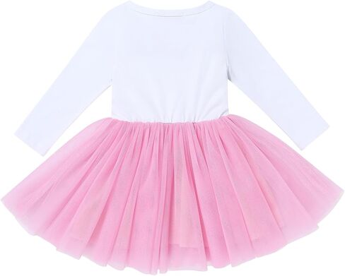 ODASDO Baby Girls Toddler Kids 1st / 2nd / 3rd Birthday Party Long Sleeve Tutu Tulle Bowknot Princess Dresses in Kuwait