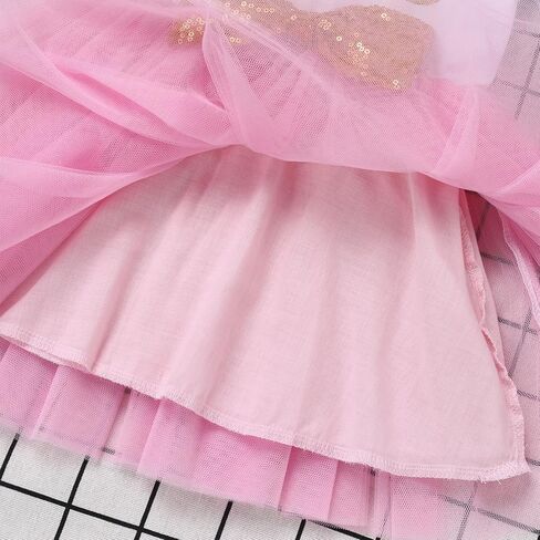 ODASDO Baby Girls Toddler Kids 1st / 2nd / 3rd Birthday Party Long Sleeve Tutu Tulle Bowknot Princess Dresses in Kuwait