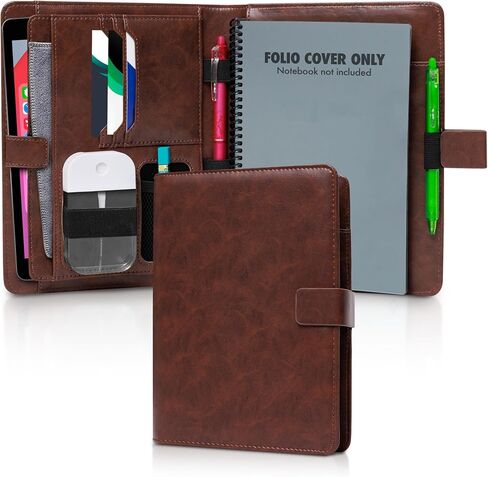 Luxury Folio Cover Compatible with Rocketbook Pro 2.0, Everlast, Wave, Fusion, Panda, Smart Reusable Notebook - Letter Size A4 Portfolio Organizer Multiple Pockets & Sections - Smart Notebook 8.5x11 in Saudi Arabia