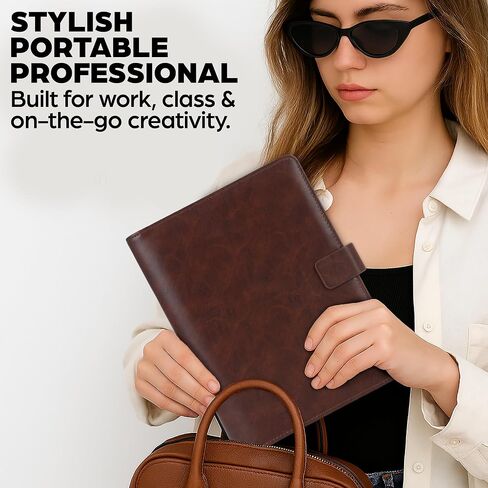 Luxury Folio Cover Compatible with Rocketbook Pro 2.0, Everlast, Wave, Fusion, Panda, Smart Reusable Notebook - Letter Size A4 Portfolio Organizer Multiple Pockets & Sections - Smart Notebook 8.5x11 in Saudi Arabia