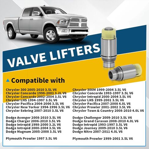 24Pcs LIF1145 LF30135 Hydraulic Valve Lifter Tappet Kit for Chrysler 300 Concorde Pacifica for Dodge Avenger Intrepid Plymouth 3.2L 3.5L 4.0L V6 Engines in Saudi Arabia