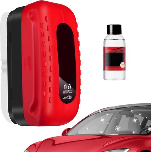 Car Glass Oil Film Cleaner, 2026 New Automotive Oil Film Cleaning Brush for Car Windows, Cars Window Glasses Cleaning Boar with Extra Cleaner, Universal Anti-Rain Fog Glass Brush (1) in Kuwait