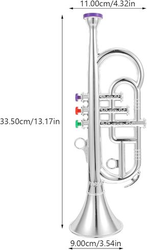 قطعة واحدة من NUOBESTY دعامة البوق الموسيقية ذات الطلاء المزيف لعبة نموذج البوق للأطفال أداة تعلم أدوات الرياح المبكرة in Kuwait