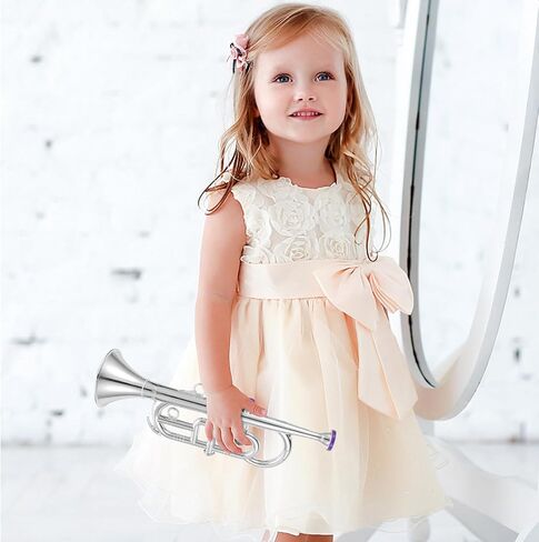 قطعة واحدة من NUOBESTY دعامة البوق الموسيقية ذات الطلاء المزيف لعبة نموذج البوق للأطفال أداة تعلم أدوات الرياح المبكرة in Kuwait