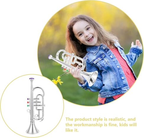 قطعة واحدة من NUOBESTY دعامة البوق الموسيقية ذات الطلاء المزيف لعبة نموذج البوق للأطفال أداة تعلم أدوات الرياح المبكرة in Kuwait