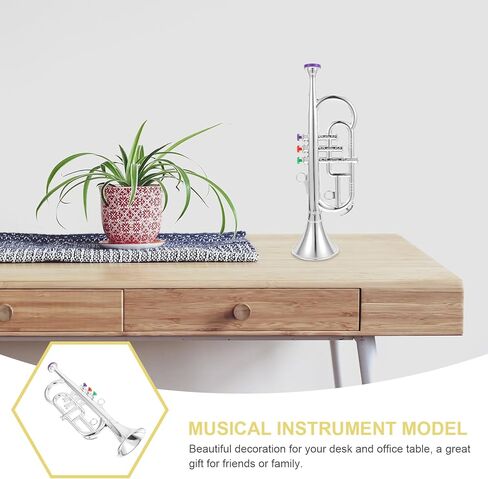 قطعة واحدة من NUOBESTY دعامة البوق الموسيقية ذات الطلاء المزيف لعبة نموذج البوق للأطفال أداة تعلم أدوات الرياح المبكرة in Kuwait