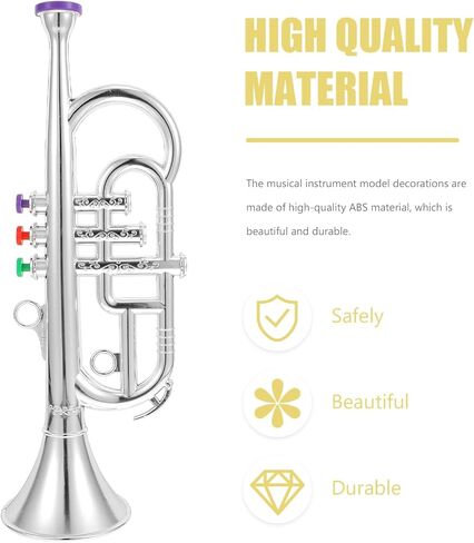 قطعة واحدة من NUOBESTY دعامة البوق الموسيقية ذات الطلاء المزيف لعبة نموذج البوق للأطفال أداة تعلم أدوات الرياح المبكرة in Kuwait