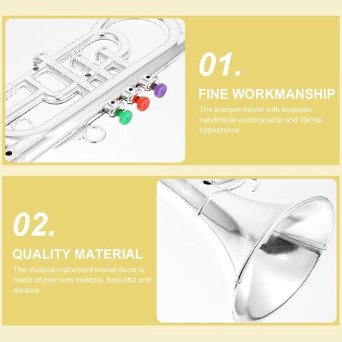 قطعة واحدة من NUOBESTY دعامة البوق الموسيقية ذات الطلاء المزيف لعبة نموذج البوق للأطفال أداة تعلم أدوات الرياح المبكرة in Kuwait