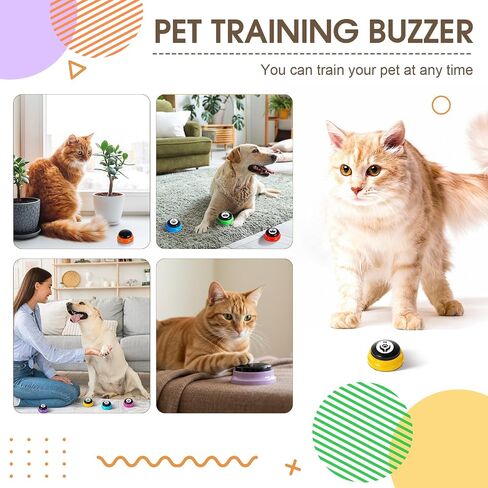 Jerify 16 Pieces Dog Buttons for Communication Voice Recordable Cat Dog Talking Buzzers Set with Stickers 30 Seconds Pet Speech Training Buttons for Pet Dog Cat Training Interactivity, 8 Colors in Kuwait