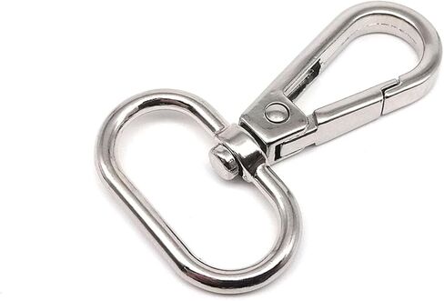 Swivel Lobster Leather Bag Handbag Shoulder Strap Belt Clasp Clip Trigger Buckle Key Ring Dog Chain Collar Snap(Silver,Inner Wide 25mm) in Saudi Arabia