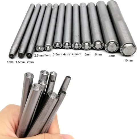 Flanging Punch Tool Rod for 1-10mm Inner Diameter Eyelets Grommet Ring Air Hole Semi Half Rivet Install DIY 45# Steel(1.5mm) in Saudi Arabia
