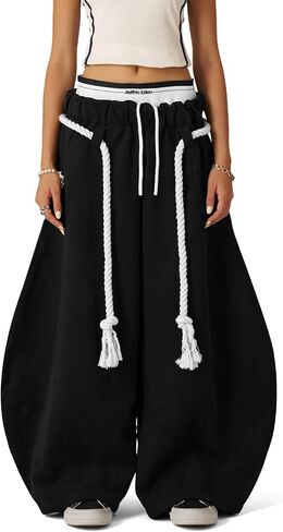 Aelfric Eden Super Baggy Barrel Sweatpants Womens Double Waist Wide Leg Sweatpants Casual Pants Trousers in Saudi Arabia