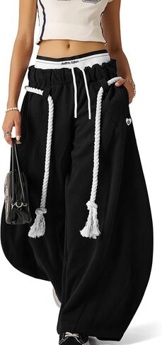 Aelfric Eden Super Baggy Barrel Sweatpants Womens Double Waist Wide Leg Sweatpants Casual Pants Trousers in Saudi Arabia