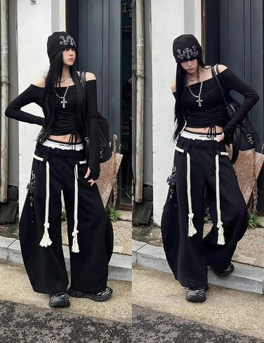 Aelfric Eden Super Baggy Barrel Sweatpants Womens Double Waist Wide Leg Sweatpants Casual Pants Trousers in Saudi Arabia