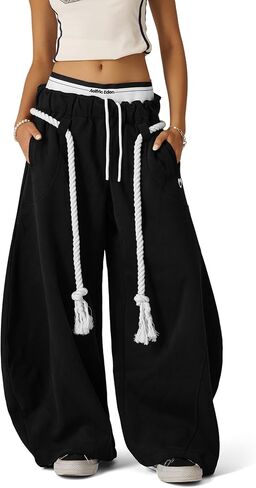 Aelfric Eden Super Baggy Barrel Sweatpants Womens Double Waist Wide Leg Sweatpants Casual Pants Trousers in Saudi Arabia